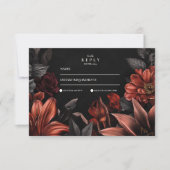 アンティークアールヌーボー結婚フローラ 出欠カード (正面)