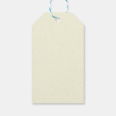 アンティークイエローのバラとブラックのウェディングサンクス ギフトタグ (裏面)