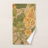 アンティークイエローフラワーズタオル バスタオルセット (ハンドタオル)