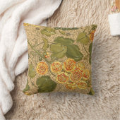アンティークイエローフラワーズ装飾用クッション クッション (ブランケット)