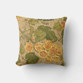 アンティークイエローフラワーズ装飾用クッション クッション