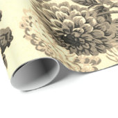 アンティークイエローブラウンヴィンテージフローラツール ラッピングペーパー (ロールコーナー)