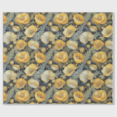 アンティークイエローポピー包装紙 ラッピングペーパー (フラット)