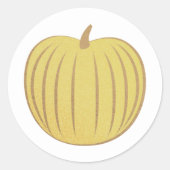 アンティークイエロー金ゴールドパンプキン秋封筒用シール ラウンドシール (正面)