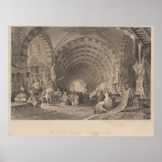 アンティークイスタンブールコンスタンティノプルバザ素晴らしール ポスター (正面)