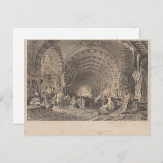 アンティークイスタンブールコンスタンティノプルバザ素晴らしール ポストカード (正面/裏面)