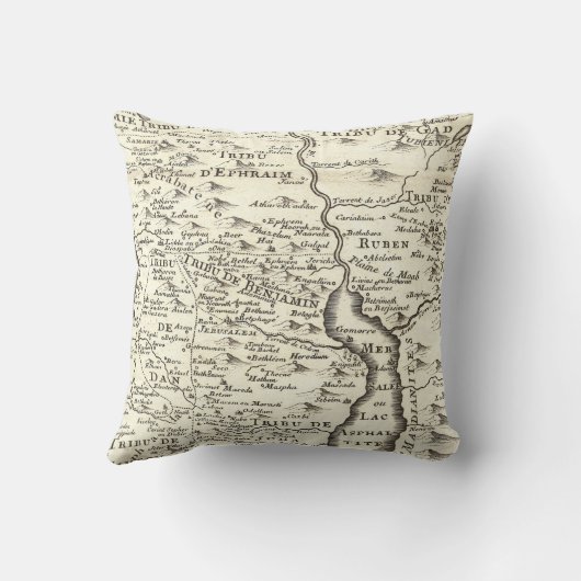 アンティークイスラエルの地図の部族ユニークヴィンテージ クッション (裏面)