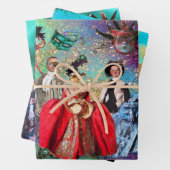 アンティークイタリアンの人形と仮面の仮装パーティー ラッピングペーパーシート (インサイチュ)