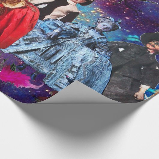 アンティークイタリアンの人形と仮面の仮装パーティー ラッピングペーパー (角)