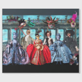 アンティークイタリアンの人形と仮面の仮装パーティー ラッピングペーパー (フラット)