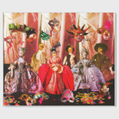 アンティークイタリアンの人形と仮面の仮装パーティー ラッピングペーパー (フラット)