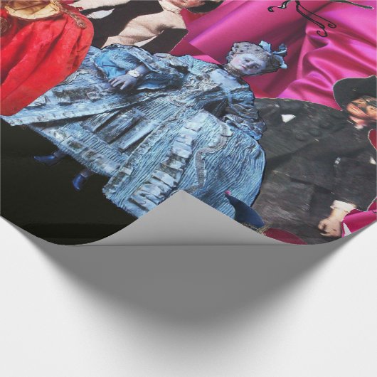 アンティークイタリアンの人形と仮面の仮装パーティー ラッピングペーパー (角)