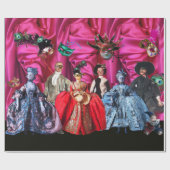 アンティークイタリアンの人形と仮面の仮装パーティー ラッピングペーパー (フラット)