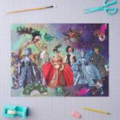 アンティークイタリアンの人形と仮面の仮装パーティー 薄葉紙 (クラフト)