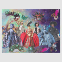 アンティークイタリアンの人形と仮面の仮装パーティー