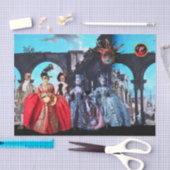 アンティークイタリアンの人形、仮面仮面 薄葉紙 (クラフト)