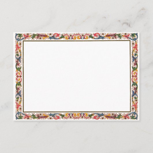 アンティークイタリアンエンク縁どロージャカードテンプレート エンクロージャーカード (裏面)