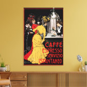 アンティークイタリアンコーヒーバーエスプレッソ広告ポスター キャンバスプリント (インサイチュ (リビング))