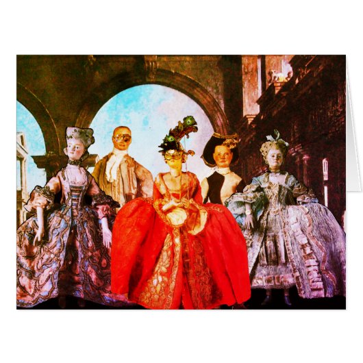 アンティークイタリアンパペット仮装マスクコスチューム (正面横)