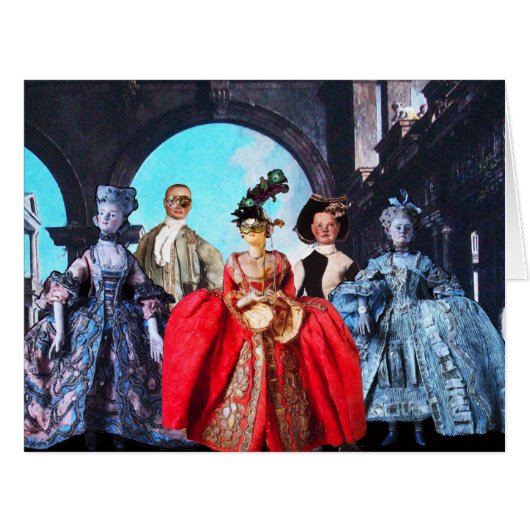 アンティークイタリアンパペット仮装マスクコスチューム (正面横)