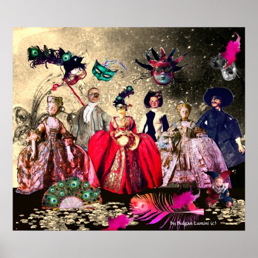 アンティークイタリアン人形仮装コスチュームパーティー ポスター (正面)