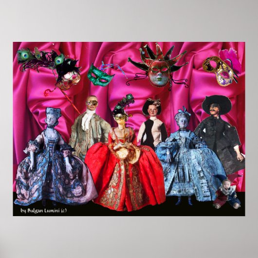 アンティークイタリアン人形仮装コスチュームパーティー ポスター (正面)