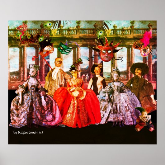 アンティークイタリアン人形仮装コスチュームパーティー ポスター (正面)