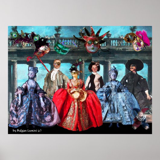 アンティークイタリアン人形仮装コスチュームパーティー ポスター (正面)