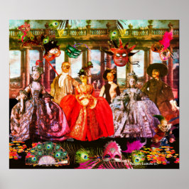 アンティークイタリアン人形仮装コスチュームパーティー ポスター