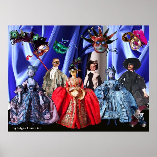 アンティークイタリアン人形仮装コスチュームパーティー ポスター (正面)