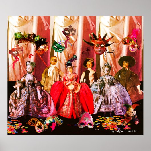 アンティークイタリアン人形仮装コスチュームパーティー ポスター (正面)