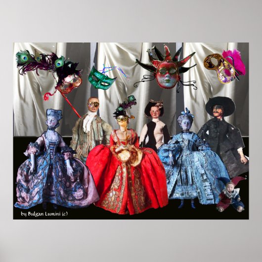 アンティークイタリアン人形仮装コスチュームパーティー ポスター (正面)