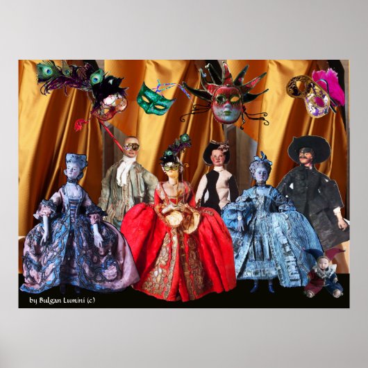 アンティークイタリアン人形仮装コスチュームパーティー ポスター (正面)