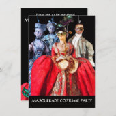 アンティークイタリアン人形仮装コスチュームパーティー 招待状 (正面/裏面)