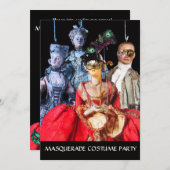 アンティークイタリアン人形仮装コスチュームパーティー 招待状 (正面/裏面)
