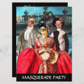 アンティークイタリアン人形仮装コスチュームパーティー 招待状 (正面/裏面)