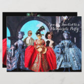 アンティークイタリアン人形仮装コスチュームパーティー 招待状 (正面/裏面)