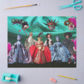 アンティークイタリアン人形、仮装パーティーマスク 薄葉紙 (クラフト)