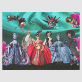 アンティークイタリアン人形、仮装パーティーマスク 薄葉紙