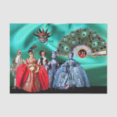 アンティークイタリアン人形、仮装パーティーマスク 薄葉紙 (正面)