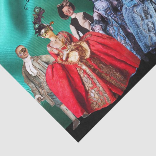 アンティークイタリアン人形、仮装パーティーマスク 薄葉紙 (詳細)