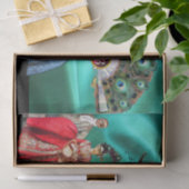 アンティークイタリアン人形、仮装パーティーマスク 薄葉紙 (ギフト)