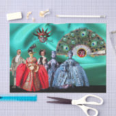 アンティークイタリアン人形、仮装パーティーマスク 薄葉紙 (クラフト)