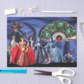 アンティークイタリアン人形、仮面青 薄葉紙 (クラフト)