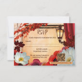 アンティークイタリアン秋ウェディングRSVPカード 出欠カード (正面)