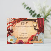 アンティークイタリアン秋ウェディングRSVPカード 出欠カード (スタンド正面)