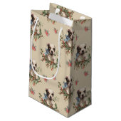 アンティークイラストレーションスイートドッグクリスマスパターン スモールペーパーバッグ (裏面アングル)
