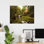 アンティークイングランドウォーターミルウィットバイヨークシャー ポスター (ホームオフィス)