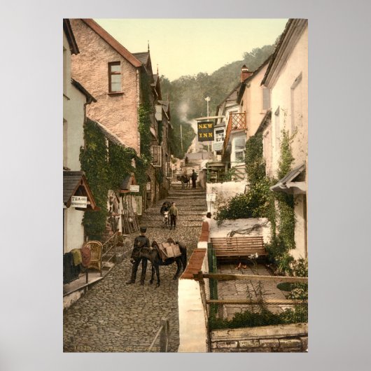 アンティークイングランドクローリーハイ通りデボン ポスター (正面)