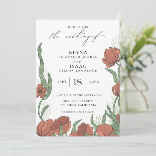 アンティークイングリッシュガーデン結婚フローラ 招待状 (スタンド正面)